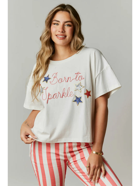 Born To Sparkle Oversized Tee