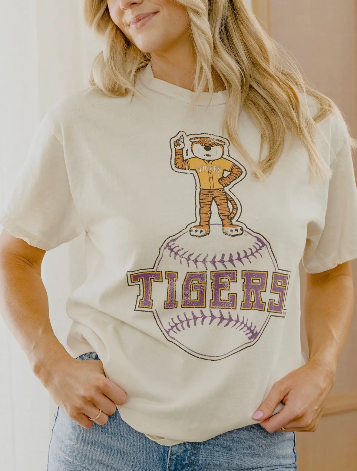 LSU Tigers Baseball Thrifted Graphic Tee