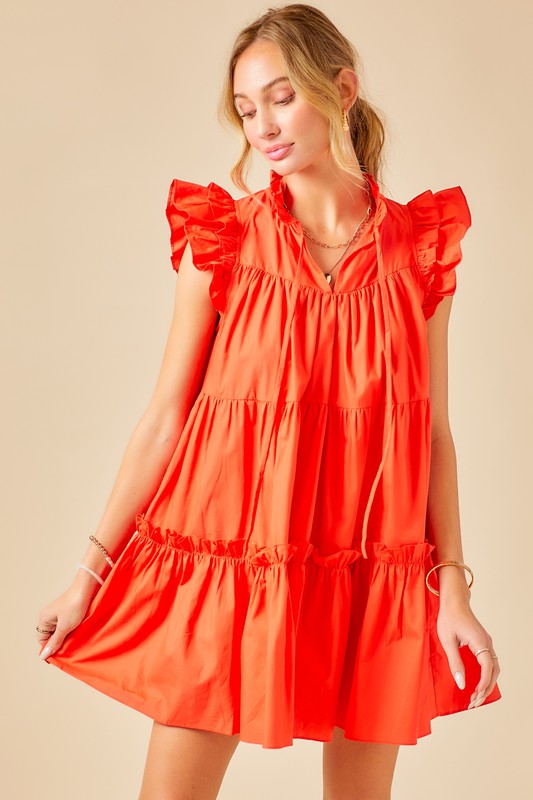 Candy Red Baby Doll Dress