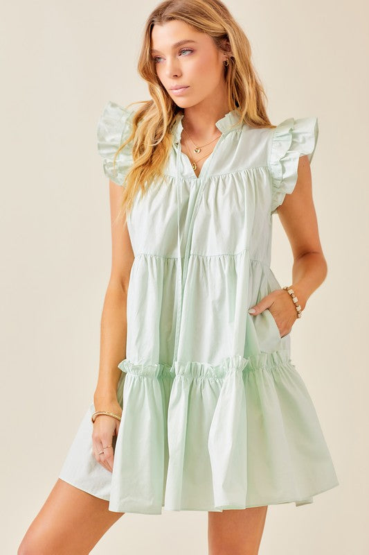 Light Mint Baby Doll Dress